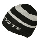 Black and Grey Stripe Beanie Hat