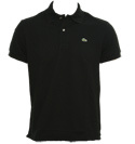 Black Slim Fit Pique Polo Shirt