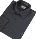 Lacoste Dark Blue Long Sleeve Cotton Shirt - Slim Fit