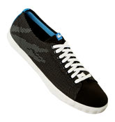 Lacoste Marcel Black and Navy Canvas Trainer Shoes