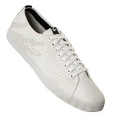 Lacoste Marcel LV White and Black Canvas Trainer