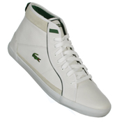 Lacoste Rugosa White and Grey Leather Trainers