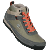 Lacoste Versova Grey and Orange Leather Trainers