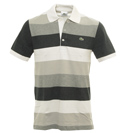 Grey and Beige Pique Polo Shirt