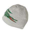Grey Beanie Hat with Large Croc Logo