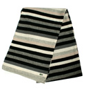 Lacoste Grey, Black and White Stripe Scarf