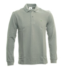 Lacoste Grey Long Sleeve Pique Polo Shirt