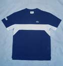 Lacoste Kids Navy & White Round Neck Cotton T-Shirt