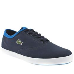 Lacoste Male Albany Fabric Upper Fashion Trainers in Navy, White and Brown