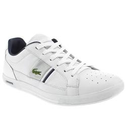 Lacoste Male Europa Leather Upper Fashion Trainers in White and Grey