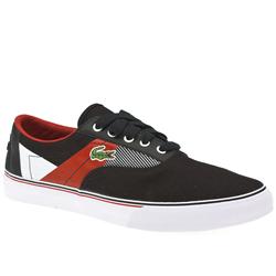 Male Lacoste Ibiza Block 2 Fabric Upper Fashion Trainers in Black and Red, White and Green