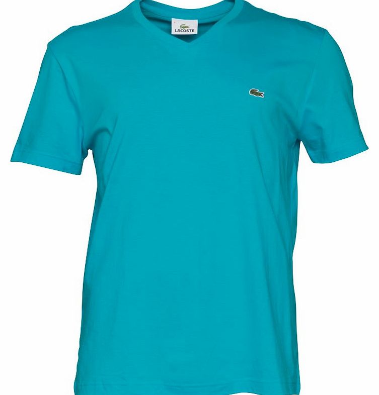 Mens Plain V-Neck T-Shirt Turquoise