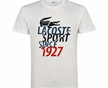 Lacoste Mens Sport Since 1927 T Shirt White L