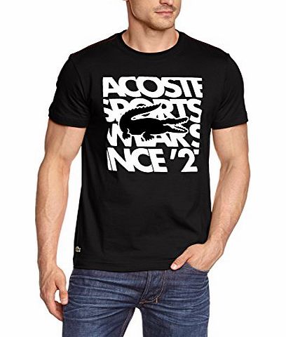 Lacoste Mens TH2488-00 Crew Neck Short Sleeve T-Shirt, Multicoloured (Black/White-Black 6Kj), XX-Large (Manufacturer size: 7)