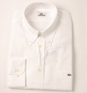 Lacoste Mens White Button Down Collar Long Sleeve Cotton Shirt