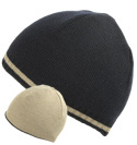 Navy and Khaki Reversible Beanie Hat