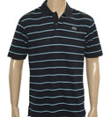 Navy Stripe Pique Polo Shirt