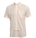 Peach and White Stripe Short Sleeve Shirt