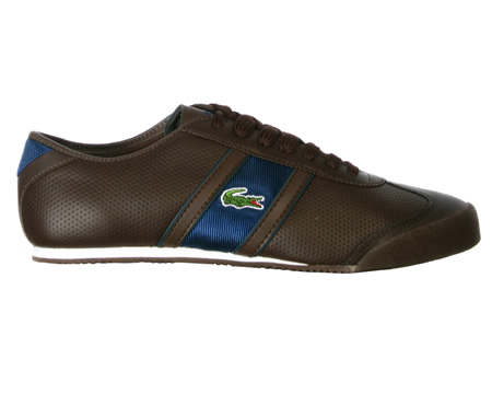 Lacoste Tourelle Brown/Dark Blue Leather Trainers