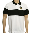 White and Black Slim Fit Pique Polo Shirt