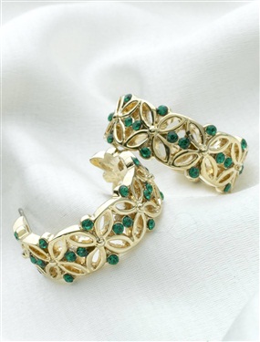 Ladies 9ct Gold Plated Emerald Cubic Zirconia