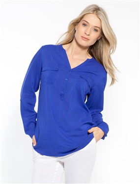 Ladies Blouse With Roll-Up Sleeves