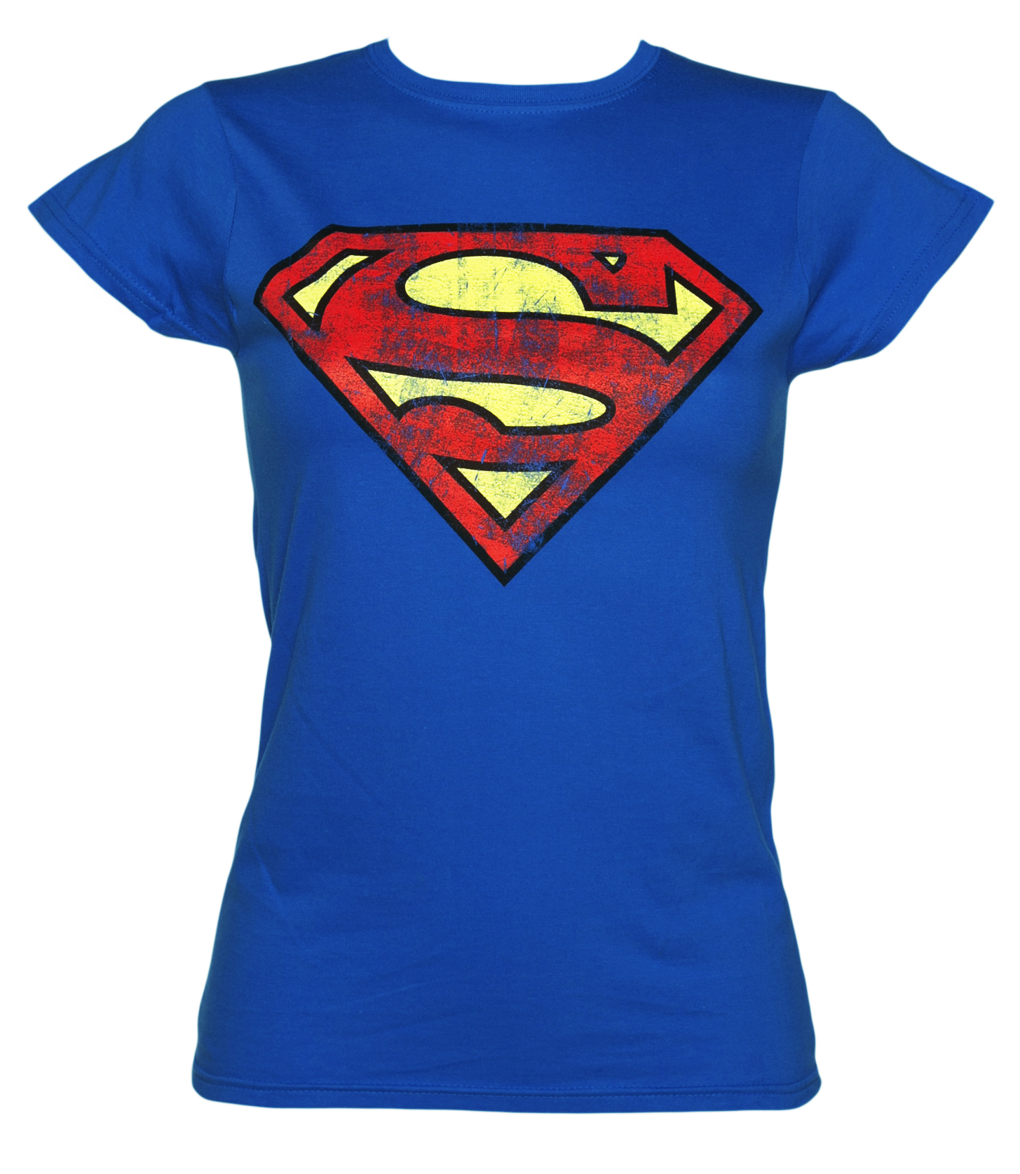 Blue Distressed Superman Logo T-Shirt