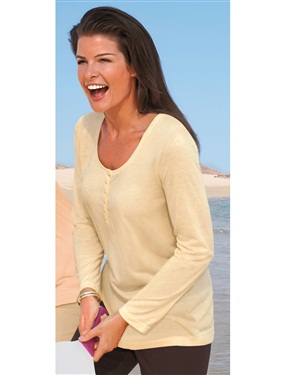 Button Neck Coolmax&reg; Fabric T-Shirt