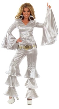 Ladies Costume: Silver Dancing Queen (Size X-Sml)