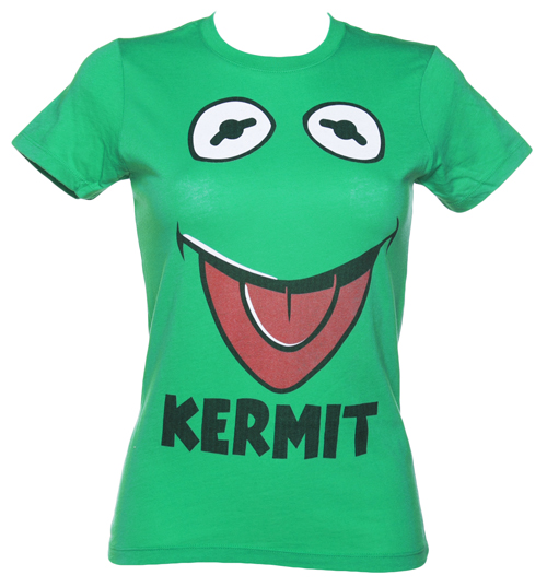 Green Kermit Face Muppets T-Shirt