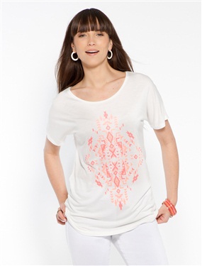 Printed T-Shirt with T-Shaped Sleeves