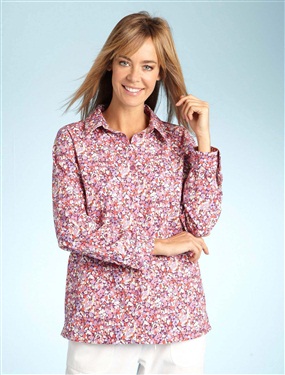 Ladies Shirt Style Blouse with Long Sleeves
