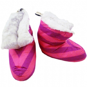 Ladies Slipper Boots - Fuchsia And Purple