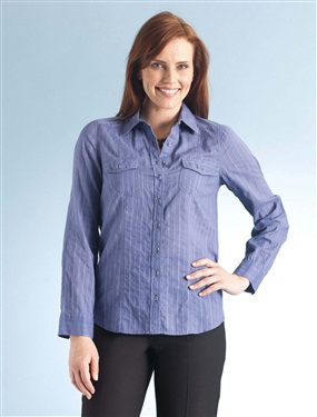 Ladies Textured Knit Cotton Blouse