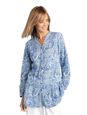 Tunic-Style Blouse with Modern Print
