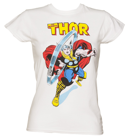 White The Mighty Thor Marvel T-Shirt