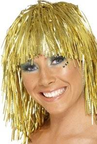 ladies Wig - Cyber Tinsel (Gold)