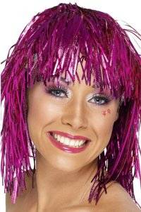 ladies Wig - Cyber Tinsel (Pink)