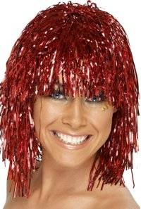 ladies Wig - Cyber Tinsel (Red)