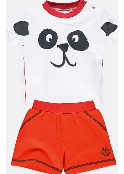 Panda Print Boys Shorts and T-Shirt Set
