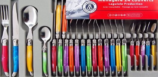 Laguiole Production 438580 Stainless Steel Laguiole Set Handle, Set of 24, Multi-Colour