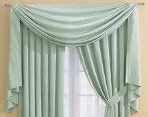 LAI dobby circle curtains and tie-backs