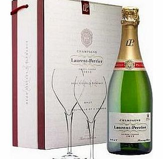 Laurent-Perrier Champagne with 2 Glasses NV 75cl (1 bottle)