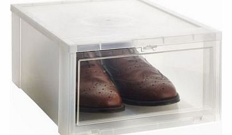 Stackable Drop Front Clear Ladies Shoe Storage Box (Up to Size 8)