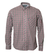 Berry and Black Check Long Sleeve Shirt