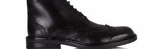 Lambretta Black leather lace-up ankle boots