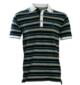 Black Stripe Pique Polo Shirt