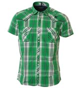 Green Check Short Sleeve Shirt