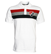 White Polo Shirt with Coloured Stripes