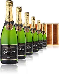 lanson Black Label Six Wooden-boxed 6 bottle Gift Pack (6x75cl)